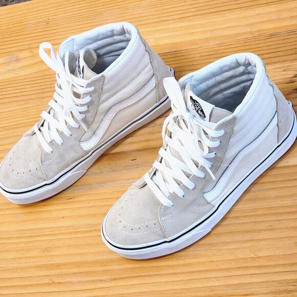 Vans Sk8-Hi Mushroom Beige Suede Canvas Unisex Sneakers W8 M6.5 - Picture 2 of 12